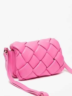 Woven Pink Crossbody Bag NWT